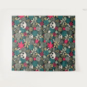 Schädel in Blume Wandteppich (Vorderseite (Horizontal))