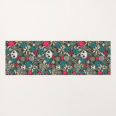 Schädel in Blume Yogamatte (Rückseite (Horizontal))