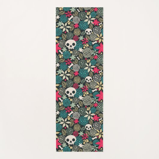 Schädel in Blume Yogamatte (Vorderseite)