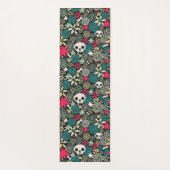 Schädel in Blume Yogamatte (Rückseite)