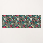 Schädel in Blume Yogamatte (Vorderseite (Horizontal))
