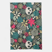 Schädel in den Blumen Geschirrtuch (Vertikal)