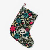 Schädel in den Blumen Kleiner Weihnachtsstrumpf (Vorderansicht (hängend))
