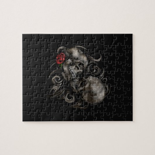 Schädel in der Liebe Puzzle (Horizontal)