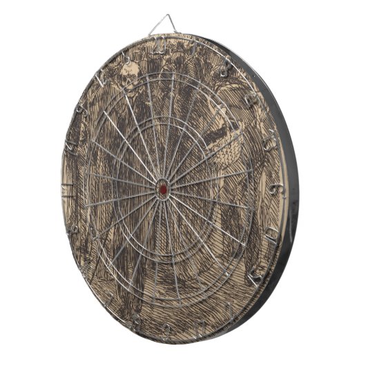 Schädel in der Menge (von Albert Besnard) Dartscheibe (Vorderseite rechts)