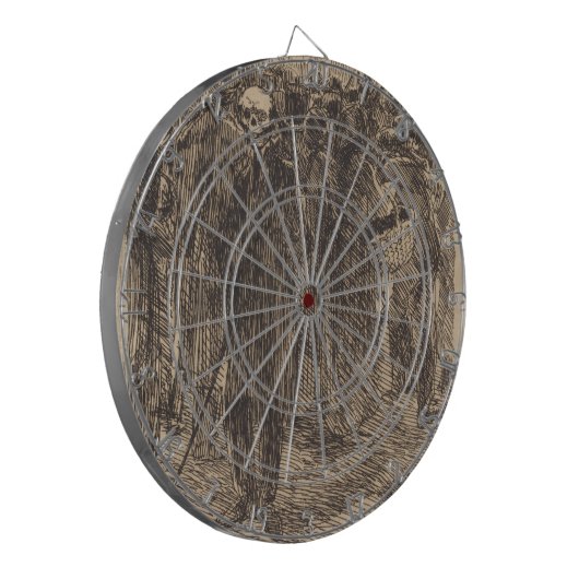Schädel in der Menge (von Albert Besnard) Dartscheibe (Vorderseite Links)