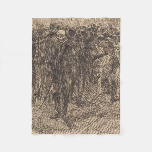 Schädel in der Menge (von Albert Besnard) Fleecedecke (Vorderseite)