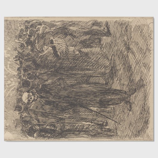 Schädel in der Menge (von Albert Besnard) Geschenkpapier (Flach)