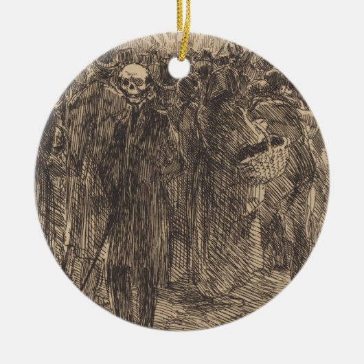 Schädel in der Menge (von Albert Besnard) Keramik Ornament (Vorne)