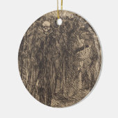 Schädel in der Menge (von Albert Besnard) Keramik Ornament (Links)