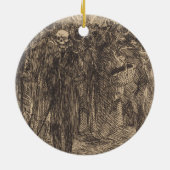 Schädel in der Menge (von Albert Besnard) Keramik Ornament (Hinten)