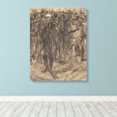 Schädel in der Menge (von Albert Besnard) Leinwanddruck (Insitu (Holzboden))