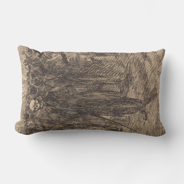 Schädel in der Menge (von Albert Besnard) Lendenkissen (Vorderseite)