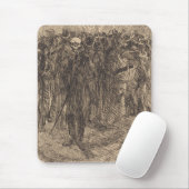 Schädel in der Menge (von Albert Besnard) Mousepad (Mit Mouse)