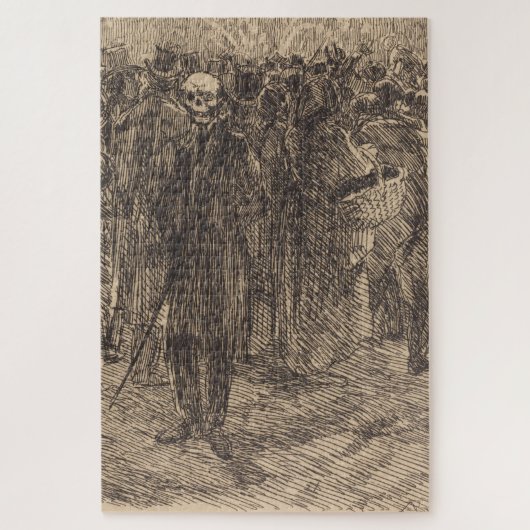 Schädel in der Menge (von Albert Besnard) Puzzle (Vertikal)
