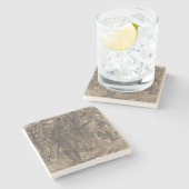 Schädel in der Menge (von Albert Besnard) Steinuntersetzer (Seitenansicht)