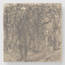 Schädel in der Menge (von Albert Besnard) Steinuntersetzer