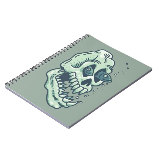 Schädel in der Tiefe Notizblock (Linke Seite)