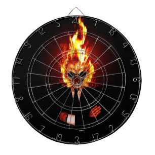 Schädel in Flammen Dartscheibe