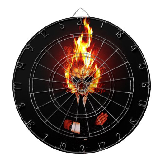 Schädel in Flammen Dartscheibe (vorne)