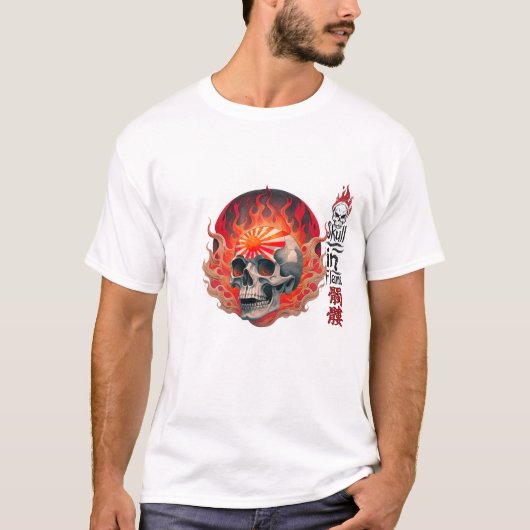 Schädel in Flammen T-Shirt (Vorderseite)