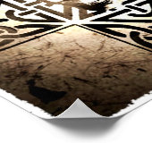 Schädel in keltischem Kreuz, Sepia, gealtertes Pos Poster (Ecke)