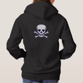 Schädel in Knochen Frauen schwarz gekratztes Sweat Hoodie