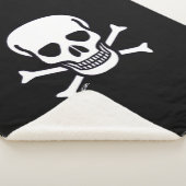 Schädel in Knochen schwarze Sherpa-Decke Sherpadecke (3/4)