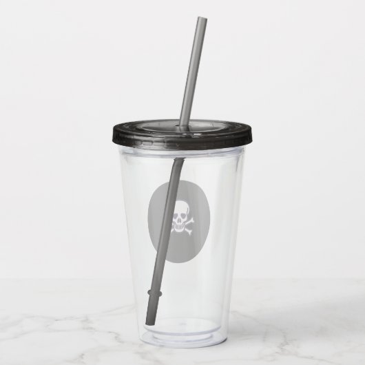 Schädel in Knochen schwarzer Rauch Acryltumor Acryltrinkbecher (Rückseite)