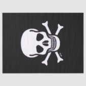 Schädel in Knochen, schwarzes Papiertaschpapier Seidenpapier (Vorderseite)