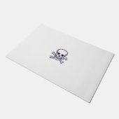 Schädel in Knochen weiße große Tür Fußmatte (Schrägansicht)