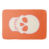 Schädel in Rosa, Orange und Creme Badematte (Vorderseite)