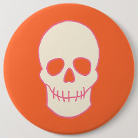 Schädel in Rosa, Orange und Creme