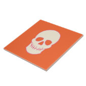 Schädel in Rosa, Orange und Creme Fliese (Seite)