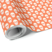 Schädel in Rosa, Orange und Creme Geschenkpapier (Rolleneckpunkt)
