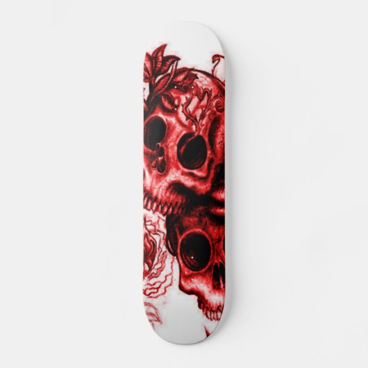 Schädel in Rose Skateboard (Vorderseite)