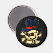Schädel in Top Hat Magnet (Vorderseite/Rückseite)