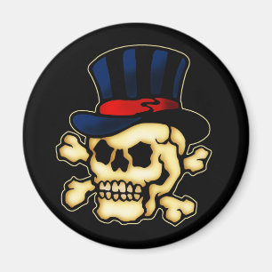 Schädel in Top Hat Magnet