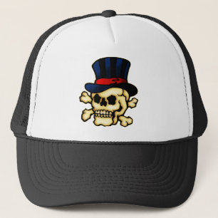 Schädel in Top Hat Truckerkappe