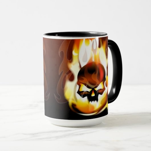 Schädel-Inferno-Tasse Tasse (VorderseiteRechts)