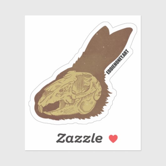 Schädel - Kaninchen Aufkleber (Blatt)