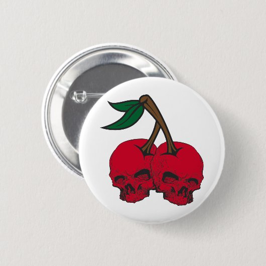 Schädel-Kirschen Button (Vorne & Hinten)