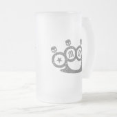 Schädel-Knöchel Mattglas Bierglas (VorderseiteRechts)