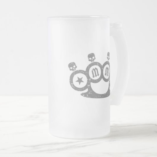 Schädel-Knöchel Mattglas Bierglas (VorderseiteRechts)