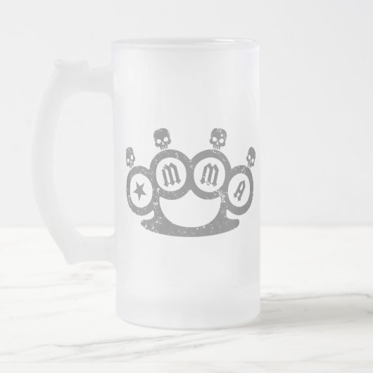 Schädel-Knöchel Mattglas Bierglas (Links)