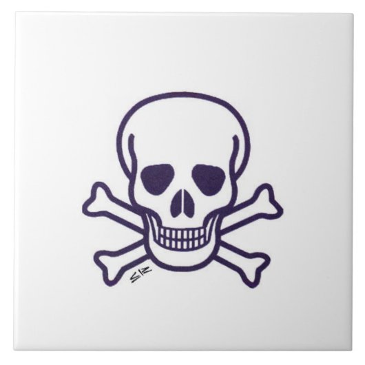 Schädel Knochen große Kachel (Vorderseite)