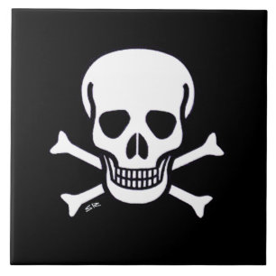 Schädel Knochen Schwarze große Kachel