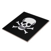 Schädel Knochen Schwarze große Kachel (Seite)