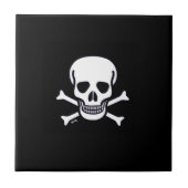 Schädel Knochen Schwarze Kachel (Vorderseite)