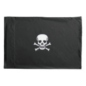 Schädel Knochen Schwarze Kissen Kissenbezug (Rückseite-Links)